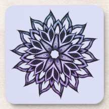 パープルフラワー抽象芸術曼荼羅
