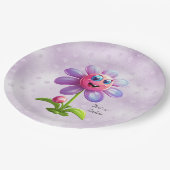パープルフラワー紙プレート ペーパープレート (アングル)