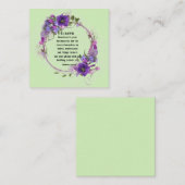 パープルフラワー結婚ズリングや輪結婚サンキューカード エンクロージャーカード (正面/裏面)
