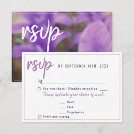 パープルフラワー結婚フローラのメニュー選択 出欠カード