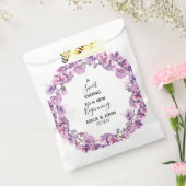 パープルフラワー結婚式の引き出物バッグスウィートエンディング フェイバーバッグ (封をした状態)
