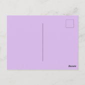 パープルフラワー結婚式招待状はがき ポストカード (裏面)