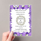 パープルフラワー結婚式招待状 - エレガントなガーデン アクリル招待状 (インサイチュ (ポータブル))