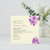 パープルフラワー結婚式招待状 招待状 (スタンド正面)