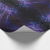 パープルフラワー葉ズアートラッピング紙 ラッピングペーパー (角)