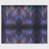 パープルフラワー葉ズアートラッピング紙 ラッピングペーパー (フラット)