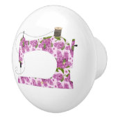 パープルフラワー裁縫マシンルームデコール セラミックノブ (右)