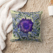 パープルフラワー装飾用クッション クッション (ブランケット)