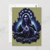 パープルフラワー賛美ヴァージンマリー ポストカード (正面/裏面)