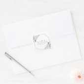 パープルフラワー ホワイトフラワー ボヘミアン 結婚式二次会 スクエアシール (封筒)