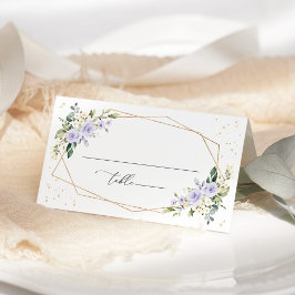 パープルフラワー ホワイトフラワー ボヘミアン 結婚式二次会 プレイスカード