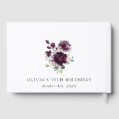 パープルフラワー、梅の花、ボヘミアン、誕生日 ゲストブック (裏面)