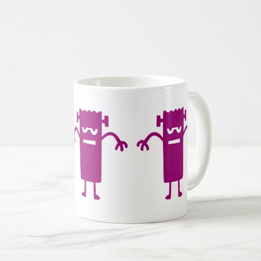 パープルフランケンシュタインハロウィーンクリップアートコーヒーマグ コーヒーマグカップ (正面右)