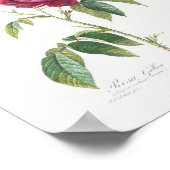 パープルフランスのバラヴィンテージフローラピンクマルーンバラ ポスター (角)