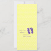 パープルフリップフロップブライダルシャワー 招待状 (裏面)