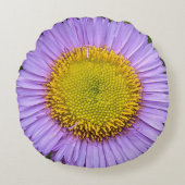 パープルフリーベンデイジーフローラ ラウンドクッション (正面)