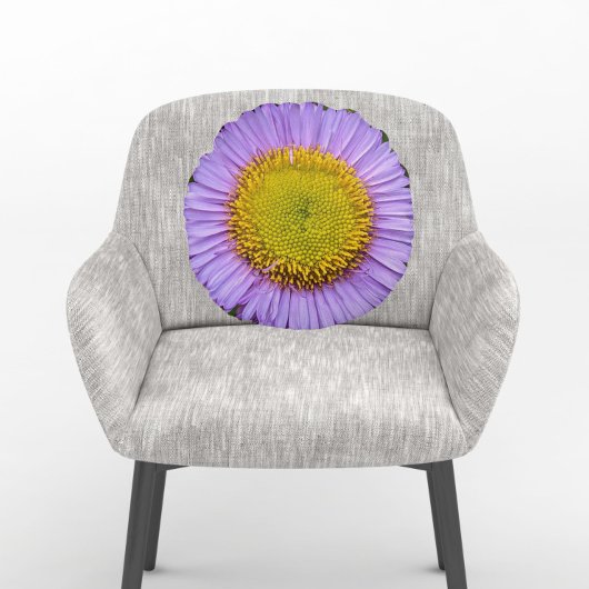 パープルフリーベンデイジーフローラ ラウンドクッション