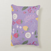 パープルフルーツフローラアクセント枕 アクセントクッション (裏面(縦))