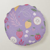 パープルフルーツフローラ円枕 ラウンドクッション (裏面)