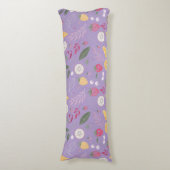 パープルフルーツフローラ装飾抱き枕 ボディピロー (正面縦)