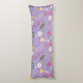 パープルフルーツフローラ装飾抱き枕 ボディピロー (裏面 (縦))