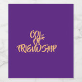 パープルフレンドシップ&エレガントワインボトル ワインラベル (シングルラベル)