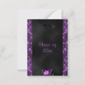 パープルフレームブラック卒業招待状テンプレート ノートカード (裏面)