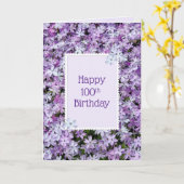 パープルフロックス100誕生日 カード (黄色い花)