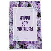 パープルフロックス60誕生日 ミディアムペーパーバッグ (正面)