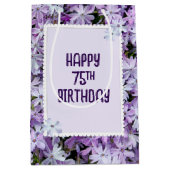 パープルフロックス75誕生日 ミディアムペーパーバッグ (正面)