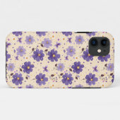 パープルフローアーズアンドバタフライ フローラル携帯電話ケース Case-Mate iPhoneケース (裏面(横))