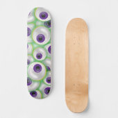 パープルフローティング白熱［赤熱］光を放つモンスター眼球ハロウィーン スケートボード (正面)
