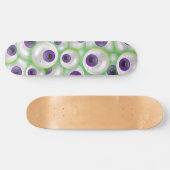 パープルフローティング白熱［赤熱］光を放つモンスター眼球ハロウィーン スケートボード (横)