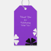 パープルフローラありがとう、名前、両面 ギフトタグ (裏面)