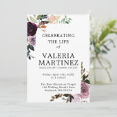 パープルフローラお祝い生涯葬式 招待状 (スタンド正面)