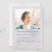 パープルフローラお祝い追悼式 招待状 (裏面)