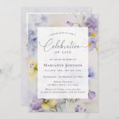 パープルフローラお祝い追悼式 招待状 (正面/裏面)