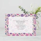 パープルフローラすべての目的の汎用パーティー 招待状 (スタンド正面)