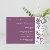 パープルフローラつる植物バチェロレッテ招待状 招待状 (スタンド正面)