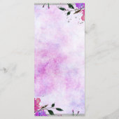 パープルフローラとシルバーフレーム結婚紙吹雪のメニュー メニュー (裏面)