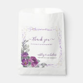パープルフローラと紙吹雪結婚ズ・サンキュー フェイバーバッグ (正面)