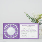 パープルフローラのまわりにザクロックシャワー招待状 招待状 (スタンド正面)
