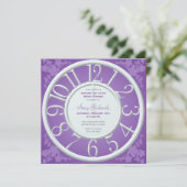 パープルフローラのまわりにザクロックシャワー招待状 招待状 (スタンド正面)