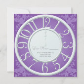 パープルフローラのまわりにザクロックシャワー招待状 招待状 (裏面)