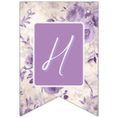 パープルフローラみすぼらしいシックカスタムな時代 バンティングフラッグ (第2の旗)