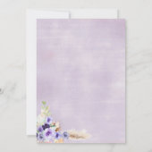 パープルフローラアイスクリームブライダルシャワー 招待状 (裏面)