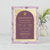 パープルフローラアナンドKarajパンジャビシーク結婚ズ 招待状 (スタンド正面)