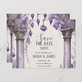 パープルフローラアーチハンドスト異教のング セーブザデート