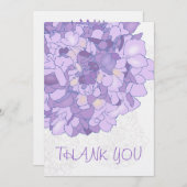 パープルフローラアートサンキューフラットノート ノートカード (正面/裏面)