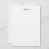 パープルフローラアートサンキューフラットノート ノートカード (裏面)